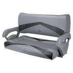 Relaxn Console Double Flip Back Seat 900mm with Arms Dark Grey/Black Carbon