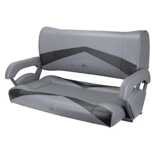 293618 Relaxn Console Double Flip Back Seat 900mm with Arms Dark Grey/Black Carbon