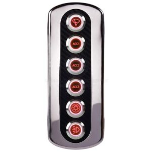 Relaxn Carbon Fibre Vinyl Switch Panel with 20A S/S Push Button Switches